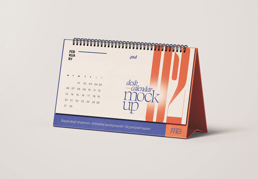 Horizontal Desk Calendar Mockup