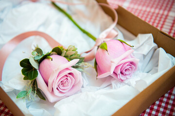 Pastel wedding flowers and bouquet