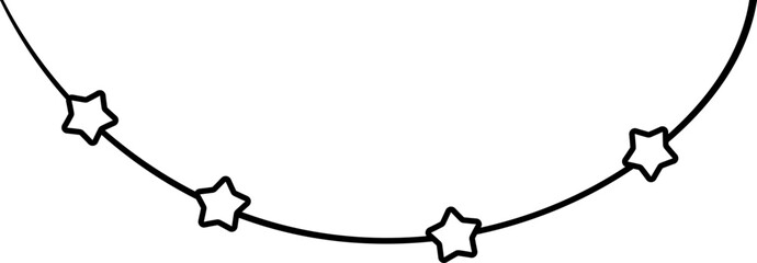 Garland with Stars Vector Doodle Illustration
