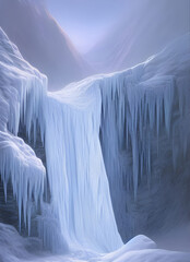 Frozen waterfalls