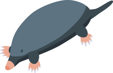 Mole icon isometric vector. Cute animal. Ground grass