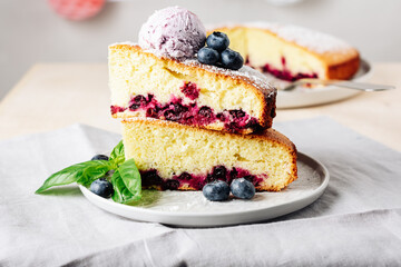 Slice of blueberry pie