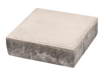 Paving tile on white isolate. Concrete paving slab in square shape on white background