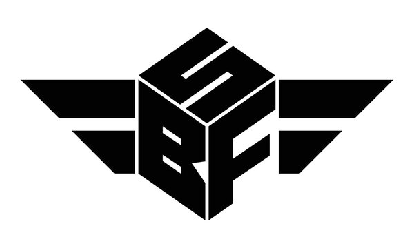 SBF three letter gaming logo in polygon cube shape logo design vector template. wordmark logo | emblem logo | monogram logo | initial letter logo | sports logo | minimalist logo | typography logo |