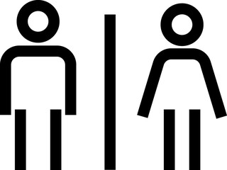 Restroom sign. Man and woman