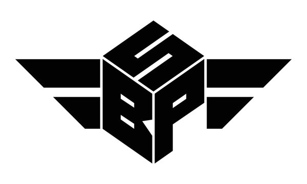 SBP three letter gaming logo in polygon cube shape logo design vector template. wordmark logo | emblem logo | monogram logo | initial letter logo | sports logo | minimalist logo | typography logo |