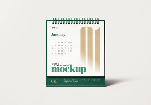 Horizontal Desk Calendar Mockup for Creative Design and Branding Projects