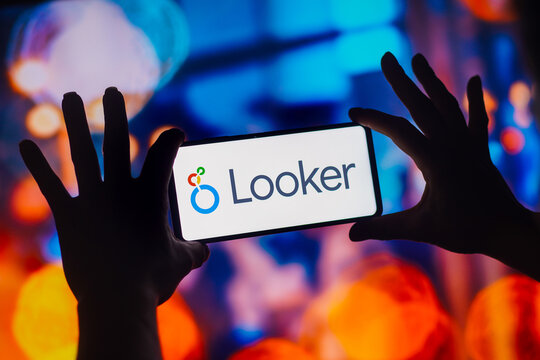 October 31, 2022, Brazil. In this photo illustration, the Looker Data Sciences logo is displayed on a smartphone screen.