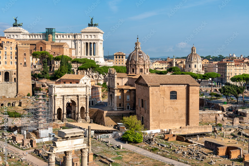 Wall mural Ruins of Roman Forum in Rome, Italy