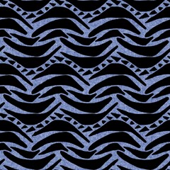 Denim style geometric canvas effect seamless texture material. Masculine jeans blue style dyed pattern. Faded indigo abstract printed design tile swatch.