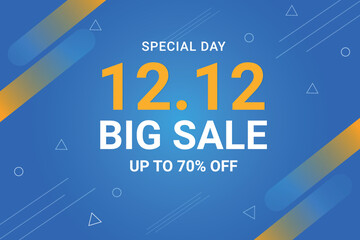12.12 Special day big sale with 70 percent discount banner design.