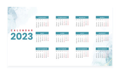 Modern 2023 new year calendar design.