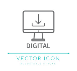 Digital Download Line Icon