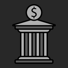 bank icon on gray background