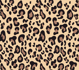 
Seamless leopard print vector trendy wild cat texture, animal pattern for textile