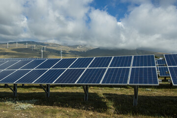 A photovoltaic system. Power system for solar power by means of photovoltaics. Popular sustainable,...