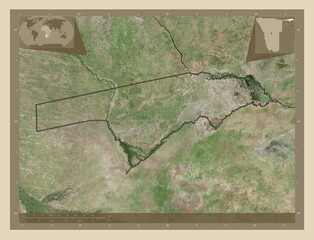 Zambezi, Namibia. High-res satellite. Major cities