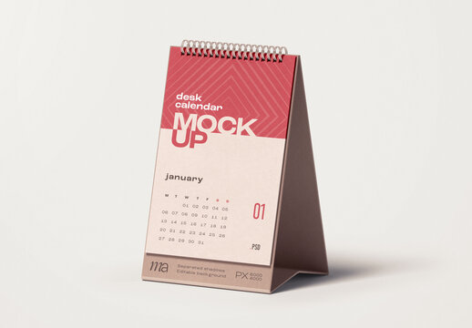 Vertical Desk Calendar Mockup