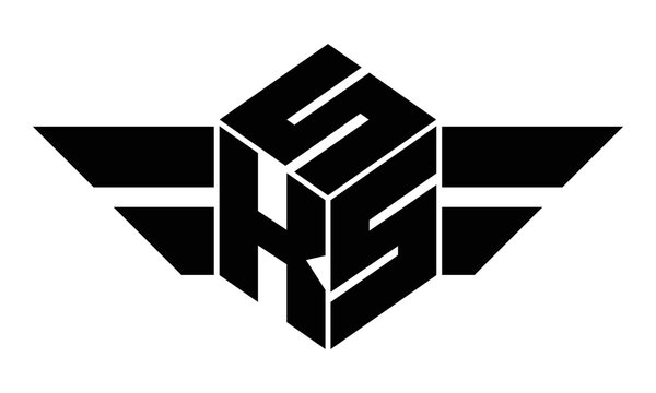 SKS three letter gaming logo in polygon cube shape logo design vector template. wordmark logo | emblem logo | monogram logo | initial letter logo | sports logo | minimalist logo | typography logo |