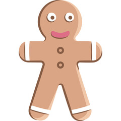 Gingerbread man cookie. Vector illustration of a man-shaped Christmas cookie.