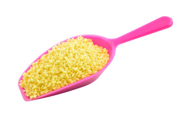 Macro of raw couscous food