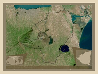 Masaya, Nicaragua. High-res satellite. Major cities