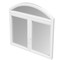 3d rendering illustration of a round top window
