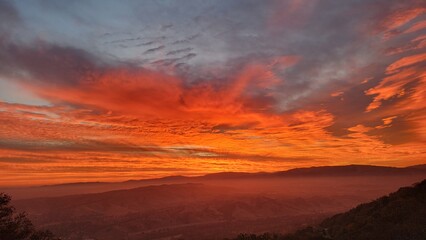 sunset in the mountains