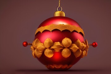 high detailed close-up christmas jingle bell rendering. background, illustration,3d.