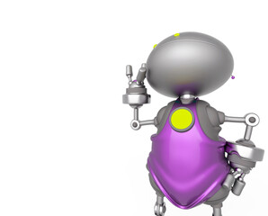 mini bot is thinking about in close up view with copy space