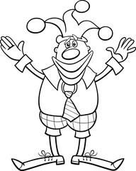 cartoon clown or jester comic character coloring page