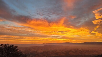 sunset over the mountains