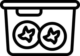 Food box icon outline vector. Meal container. Snack break
