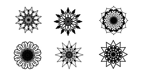 Set Mandala, Black mandala,
luxury ornamental mandala design background,mandala design,Mandala pattern Coloring book Art wallpaper design, tile pattern, Islam, Arabic, Indian, Black and White Mandala
