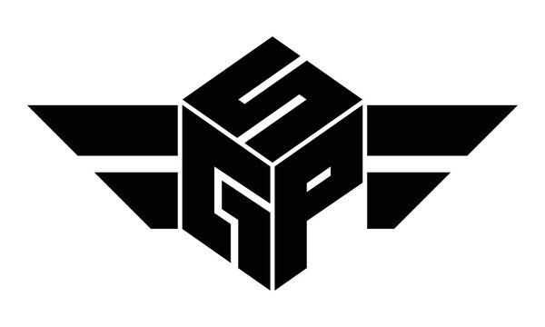 SQP three letter gaming logo in polygon cube shape logo design vector template. wordmark logo | emblem logo | monogram logo | initial letter logo | sports logo | minimalist logo | typography logo |
