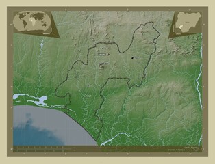 Ondo, Nigeria. Labelled points of cities © Yarr65