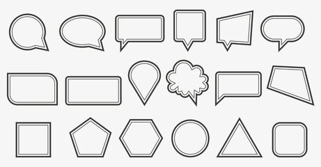 Collection of stylish comment banner.Modern comment banner set