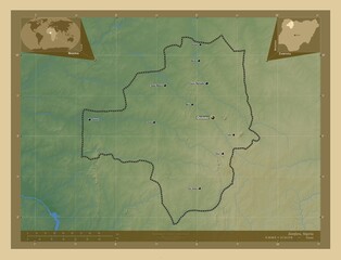 Zamfara, Nigeria. Physical. Labelled points of cities