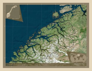 Mre og Romsdal, Norway. High-res satellite. Labelled points of cities © Yarr65