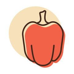 Bell Pepper or paprika isolated design vector icon