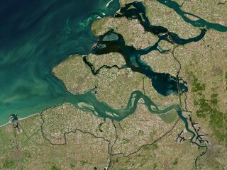 Zeeland, Netherlands. High-res satellite. No legend © Yarr65