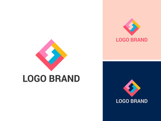 ILLUSTRATION SQUARE SIMPLE BUSINESS MODERN LOGO ICON DESIGN VECTOR