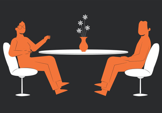 Blind date vector image minimalist style