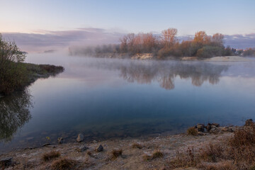 misty morning on the river