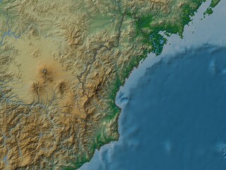 Hamgyong-bukto, North Korea. Physical. No legend