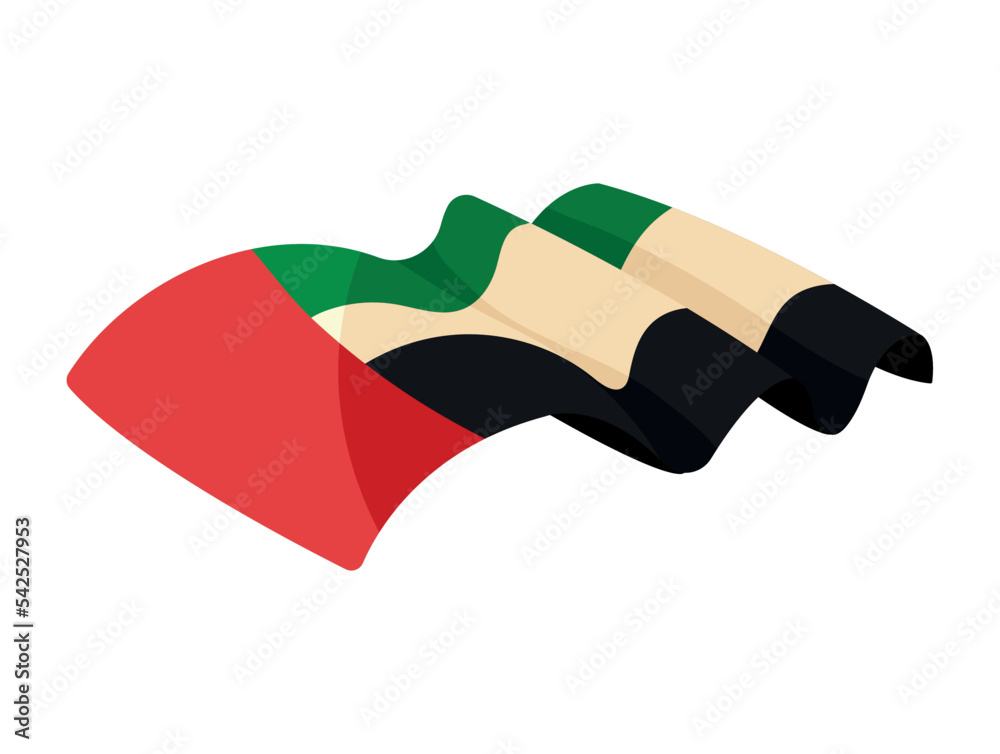 Sticker uae flag waving