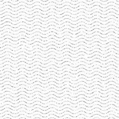 Dotted wave lines seamless pattern. Black and white wavy stipple background. Horizontal Polka dot stripes repeating wallpaper. Abstract minimalistic texture. Monochrome texture.