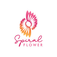 Abstract Spiral Flower Beauty and Spa Symbol Vector Logo Design