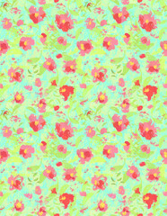 Pink Flowers Seamless Pattern