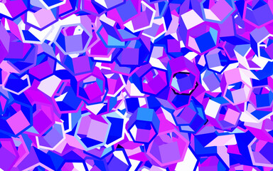 Naklejka premium Light Pink, Blue vector backdrop with hexagons.